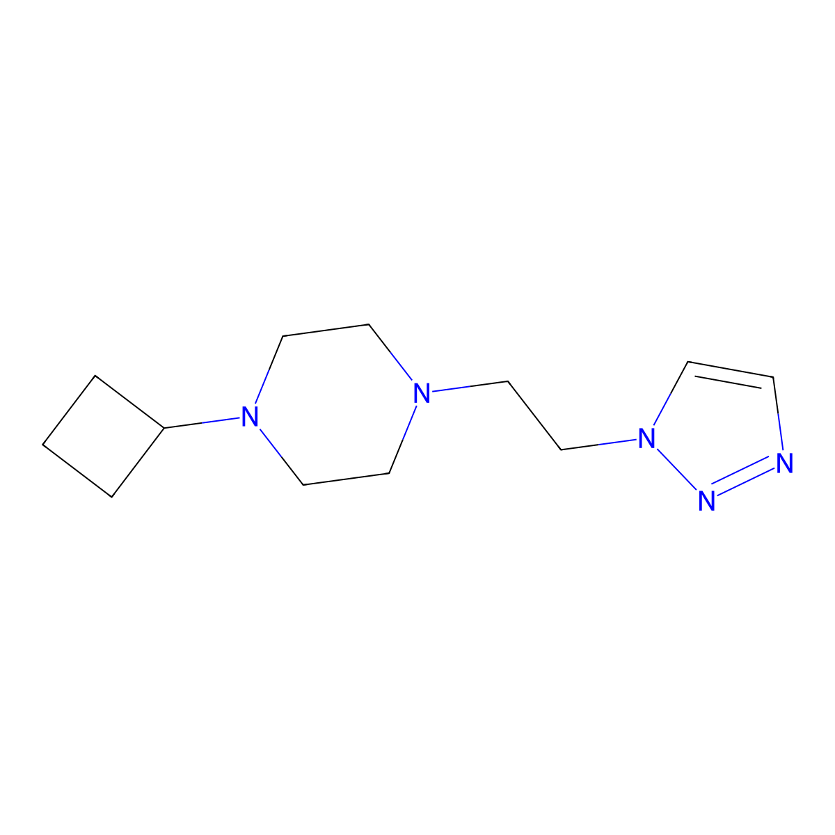 1-cyclobutyl-4-[2-(1H-1,2,3-triazol-1-yl)ethyl]piperazine molecular structure, CAS 2327161-63-5