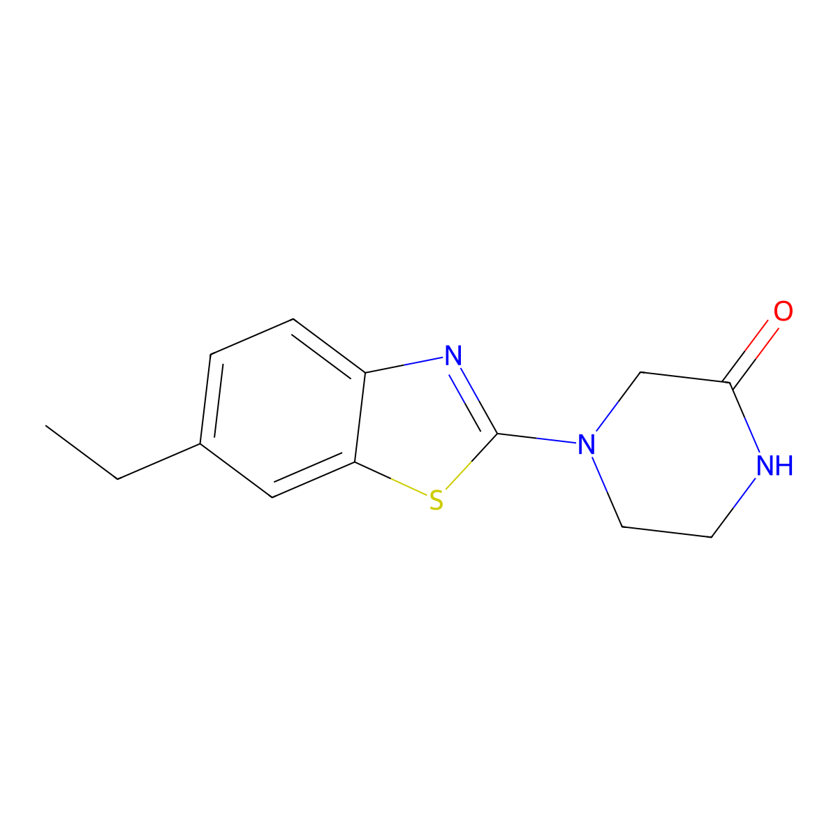4-(6-Ethyl-1,3-benzothiazol-2-yl)piperazin-2-one molecular structure, CAS 2327162-22-9