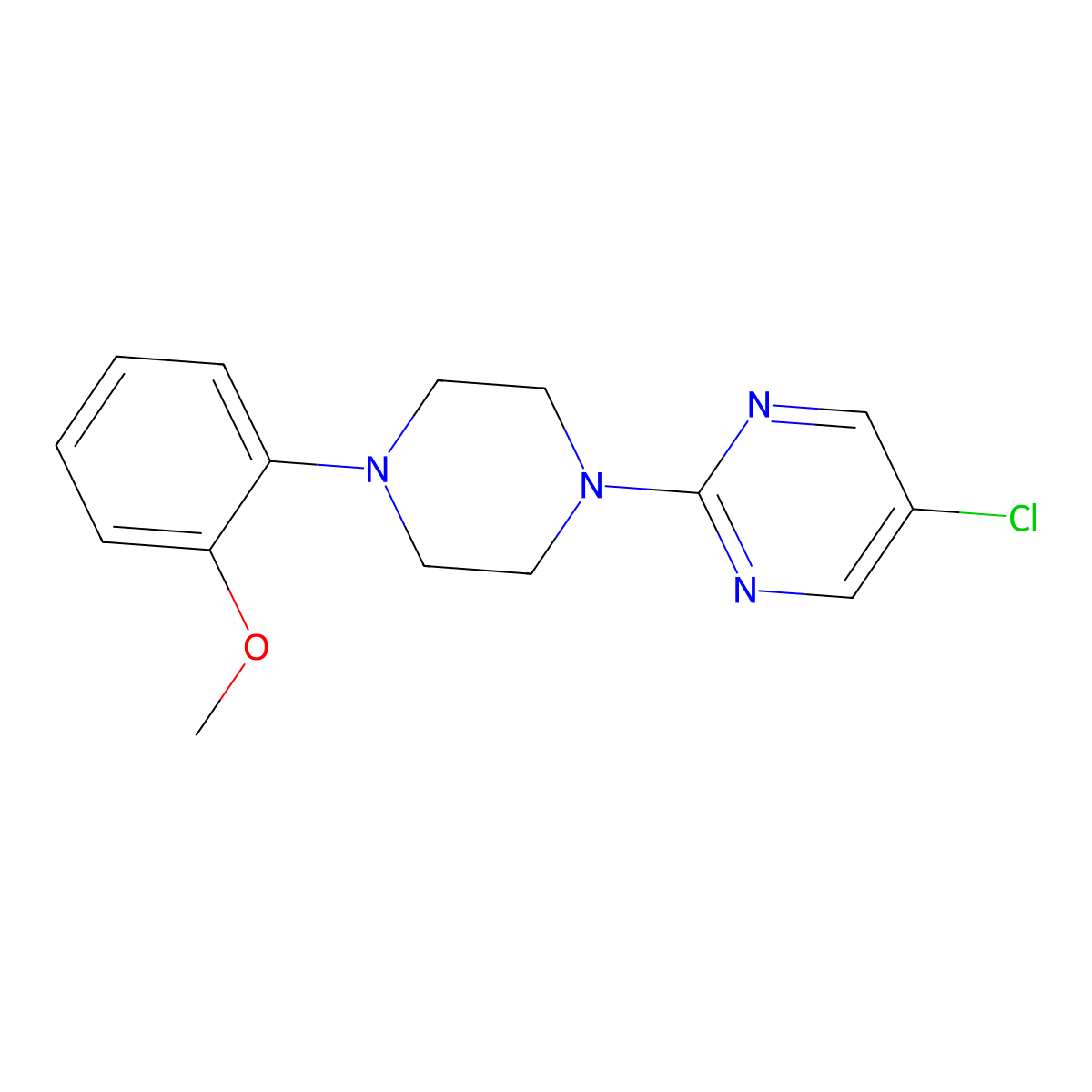 5-Chloro-2-[4-(2-methoxyphenyl)piperazin-1-yl]pyrimidine molecular structure, CAS 2327164-39-4