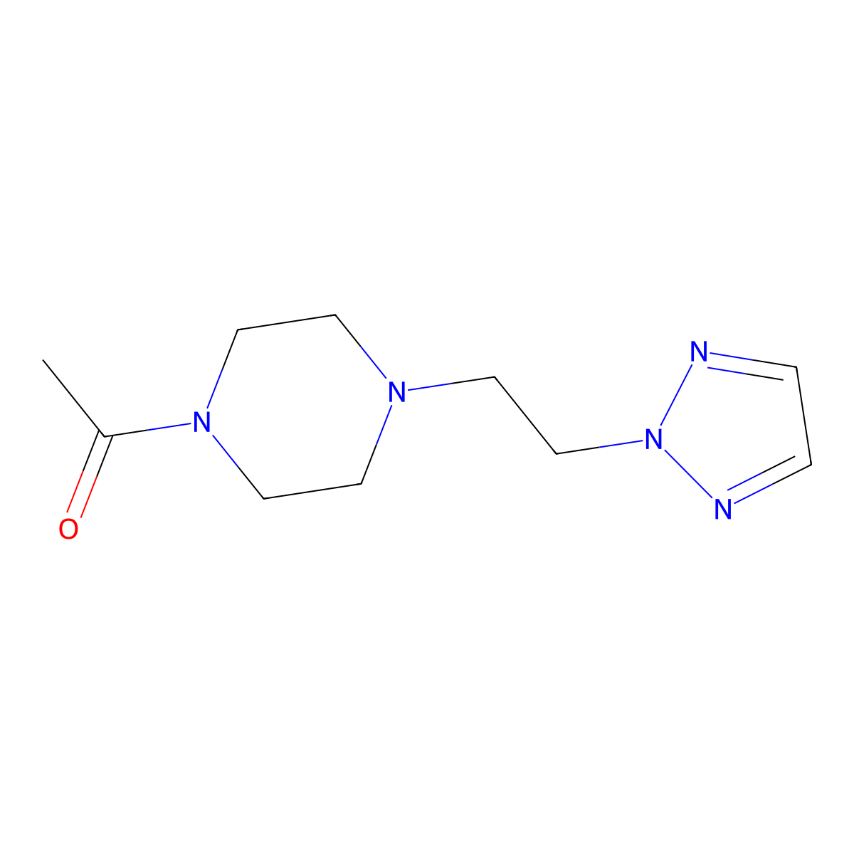 1-{4-[2-(2H-1,2,3-triazol-2-yl)ethyl]piperazin-1-yl}ethan-1-one molecular structure, CAS 2327165-58-0