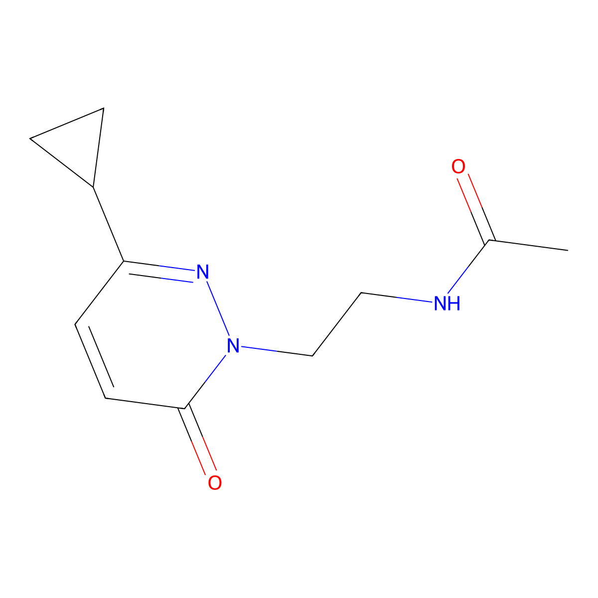 N-[2-(3-cyclopropyl-6-oxo-1,6-dihydropyridazin-1-yl)ethyl]acetamide molecular structure, CAS 2327166-57-2