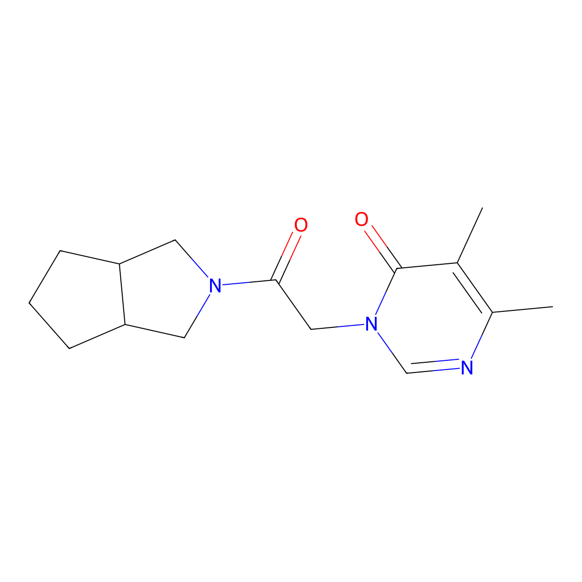 3-(2-(hexahydrocyclopenta[c]pyrrol-2(1H)-yl)-2-oxoethyl)-5,6-dimethylpyrimidin-4(3H)-one molecular structure, CAS 2327168-18-1