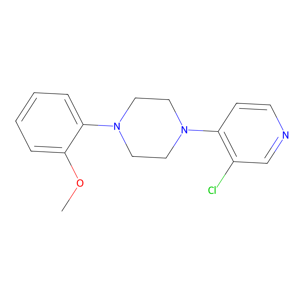 1-(3-Chloropyridin-4-yl)-4-(2-methoxyphenyl)piperazine molecular structure, CAS 2327169-23-1
