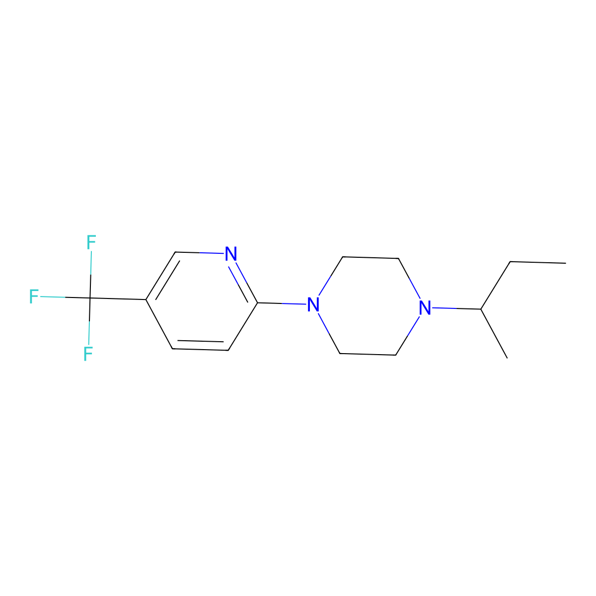 1-(Butan-2-yl)-4-[5-(trifluoromethyl)pyridin-2-yl]piperazine molecular structure, CAS 2327170-59-0