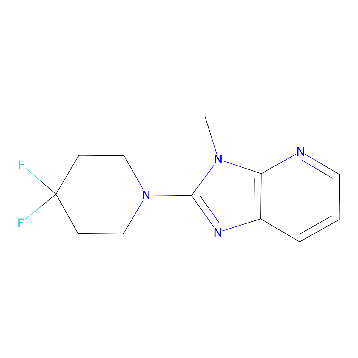 4,4-difluoro-1-{3-methyl-3H-imidazo[4,5-b]pyridin-2-yl}piperidine molecular structure, CAS 2327170-70-5