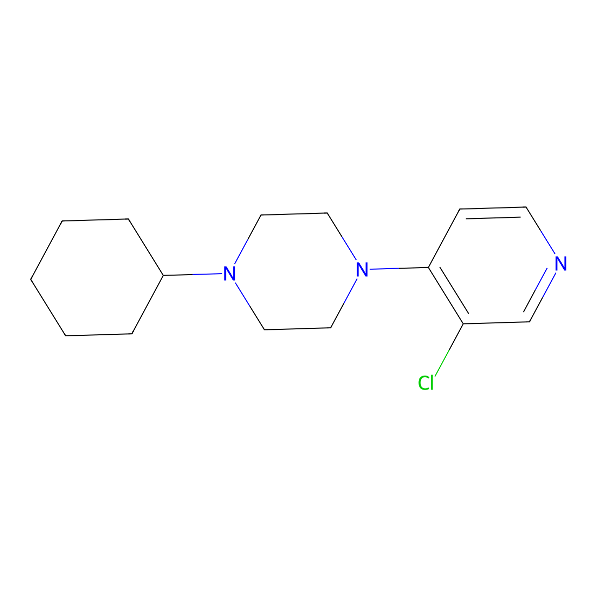 1-(3-Chloropyridin-4-yl)-4-cyclohexylpiperazine molecular structure, CAS 2327172-32-5