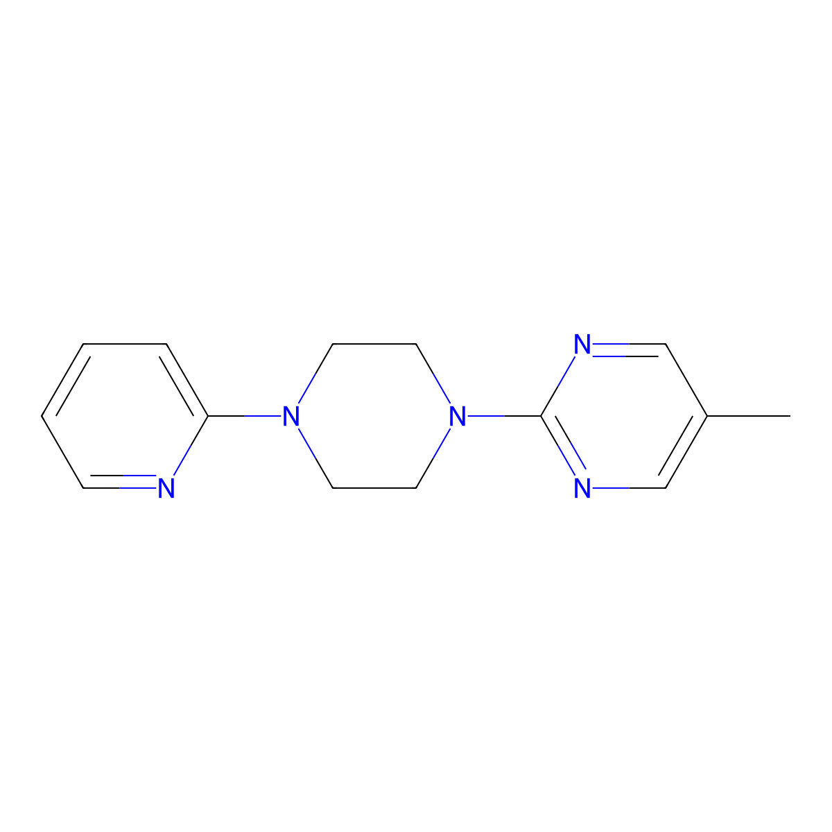 5-Methyl-2-[4-(pyridin-2-yl)piperazin-1-yl]pyrimidine molecular structure, CAS 2327176-34-9