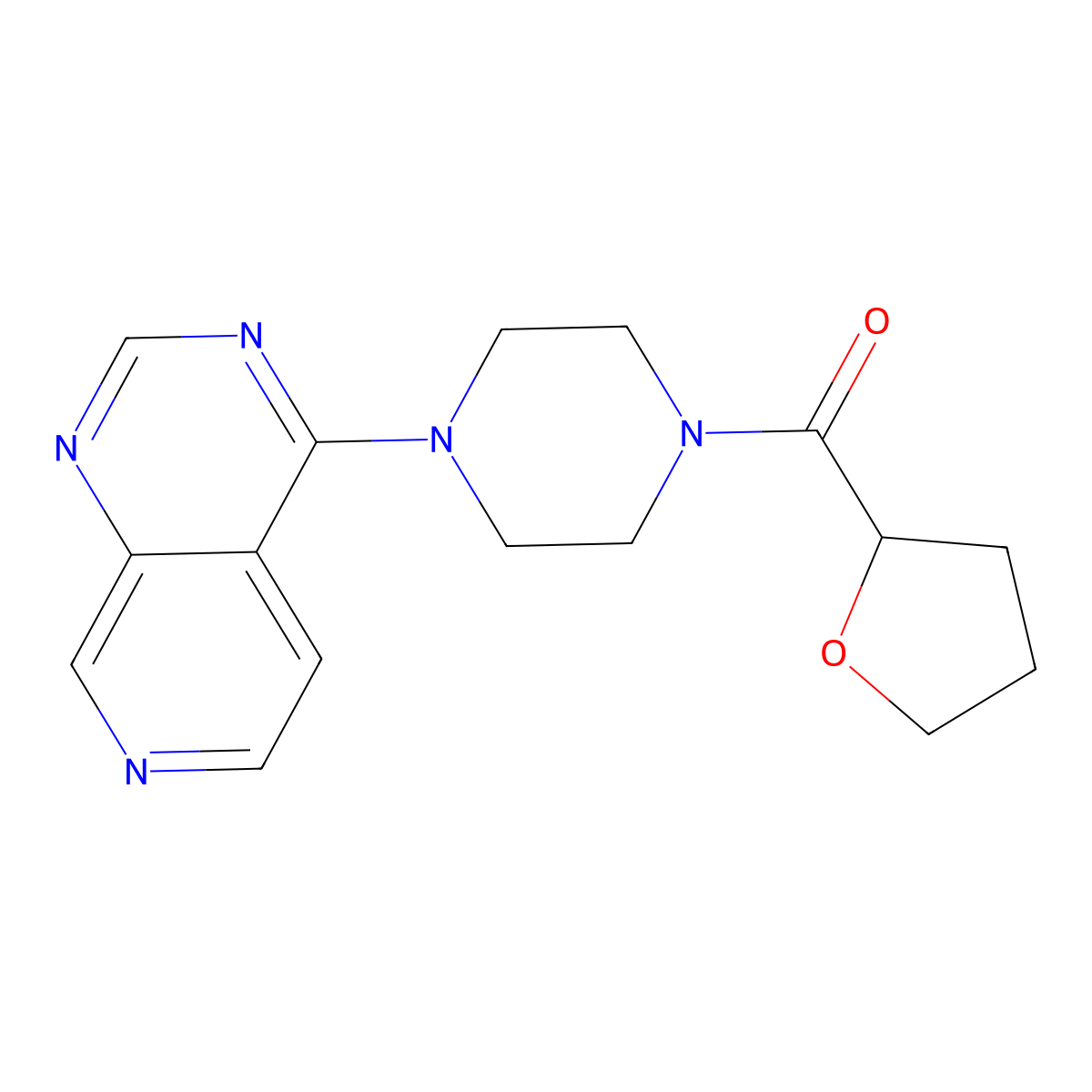 1-(Oxolane-2-carbonyl)-4-{pyrido[3,4-d]pyrimidin-4-yl}piperazine molecular structure, CAS 2327183-25-3
