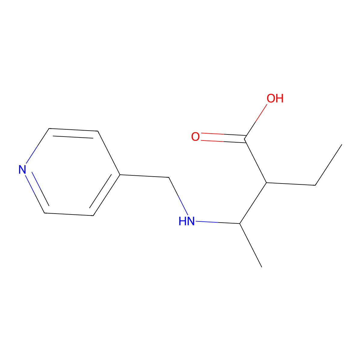 2-Ethyl-3-{[(pyridin-4-yl)methyl]amino}butanoic acid molecular structure, CAS 2327184-03-0