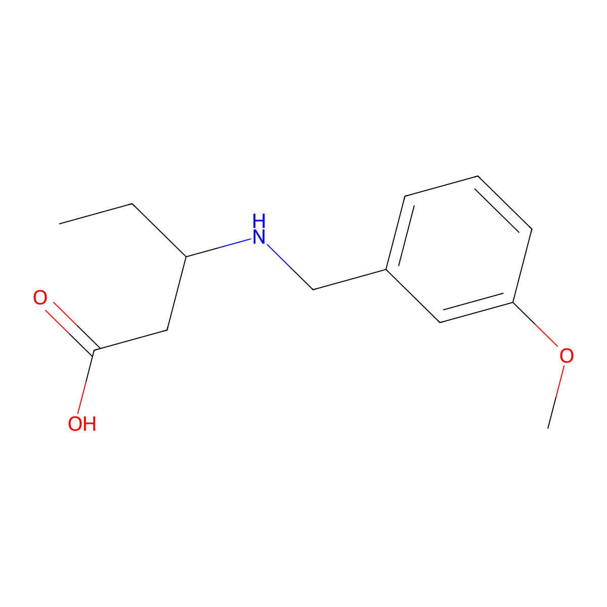 3-{[(3-Methoxyphenyl)methyl]amino}pentanoic acid molecular structure, CAS 2327184-06-3