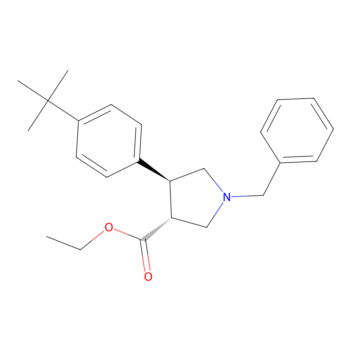 Ethyl trans-1-benzyl-4-(4-(tert-butyl)phenyl)pyrrolidine-3-carboxylate molecular structure, CAS 2327184-31-4