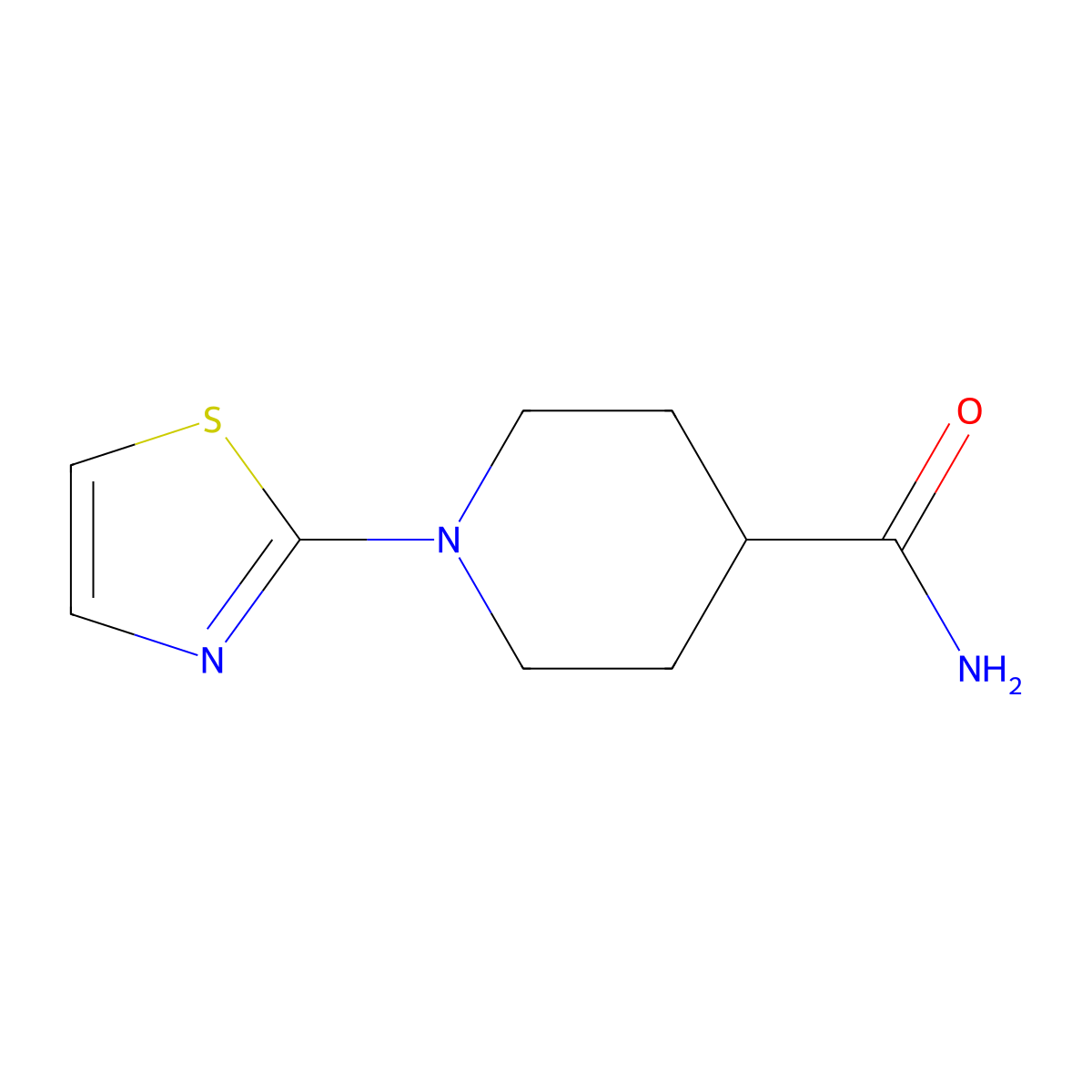 1-(1,3-Thiazol-2-yl)piperidine-4-carboxamide molecular structure, CAS 2327189-08-0