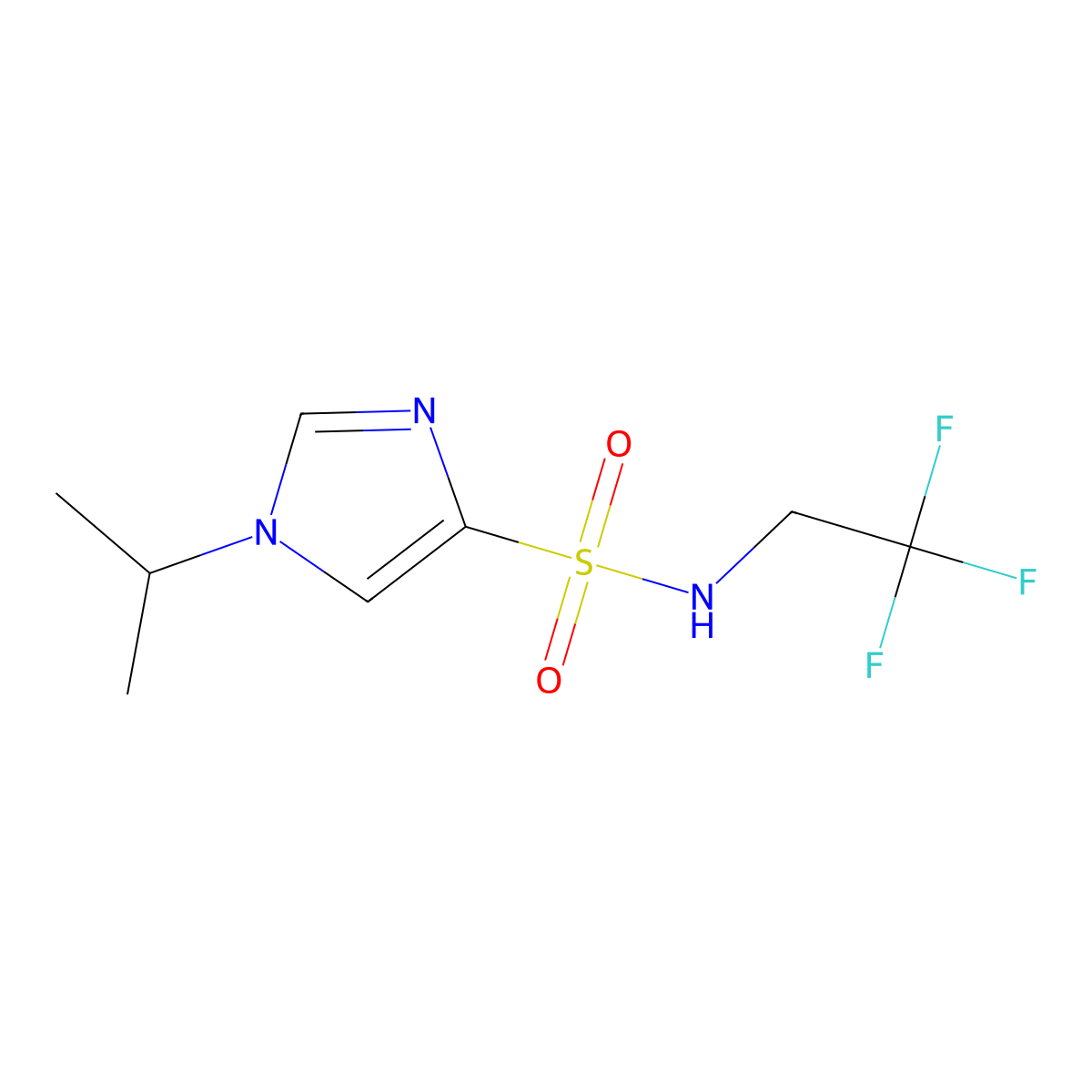 1-(propan-2-yl)-N-(2,2,2-trifluoroethyl)-1H-imidazole-4-sulfonamide molecular structure, CAS 2327190-80-5