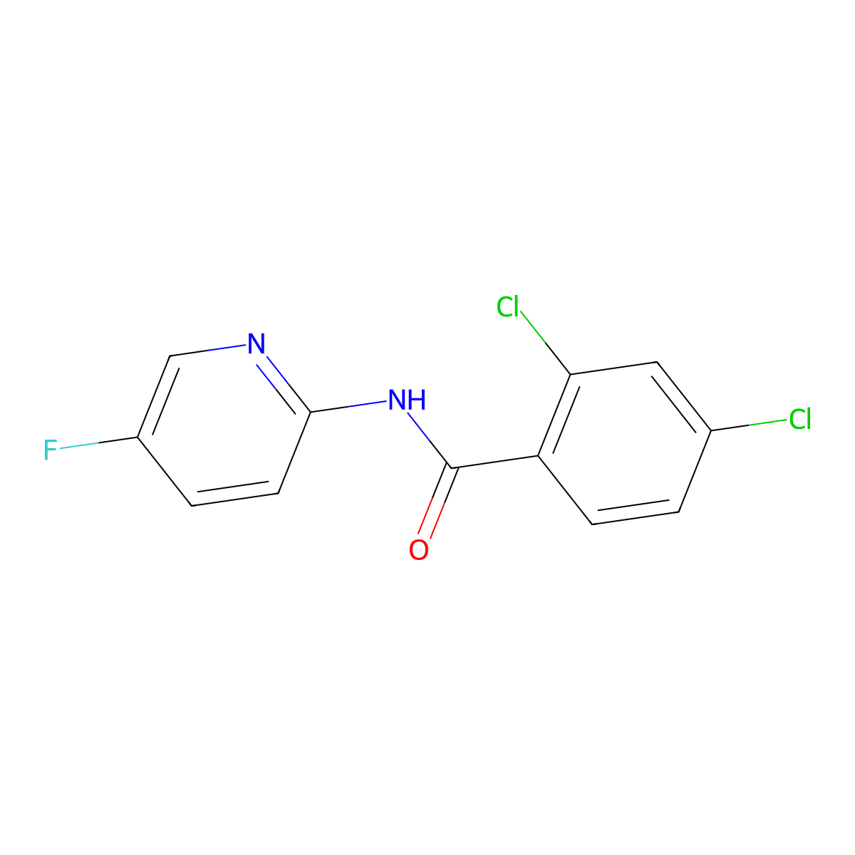 2,4-dichloro-N-(5-fluoropyridin-2-yl)benzamide molecular structure, CAS 2327191-81-9