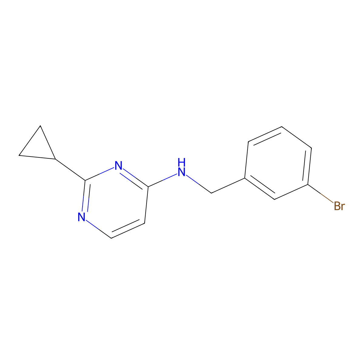 N-[(3-bromophenyl)methyl]-2-cyclopropylpyrimidin-4-amine molecular structure, CAS 2327194-60-3