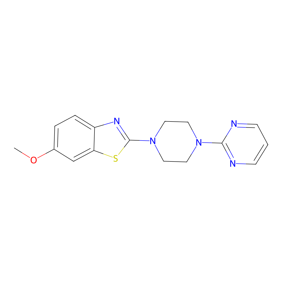 6-Methoxy-2-[4-(pyrimidin-2-yl)piperazin-1-yl]-1,3-benzothiazole molecular structure, CAS 2327201-19-2