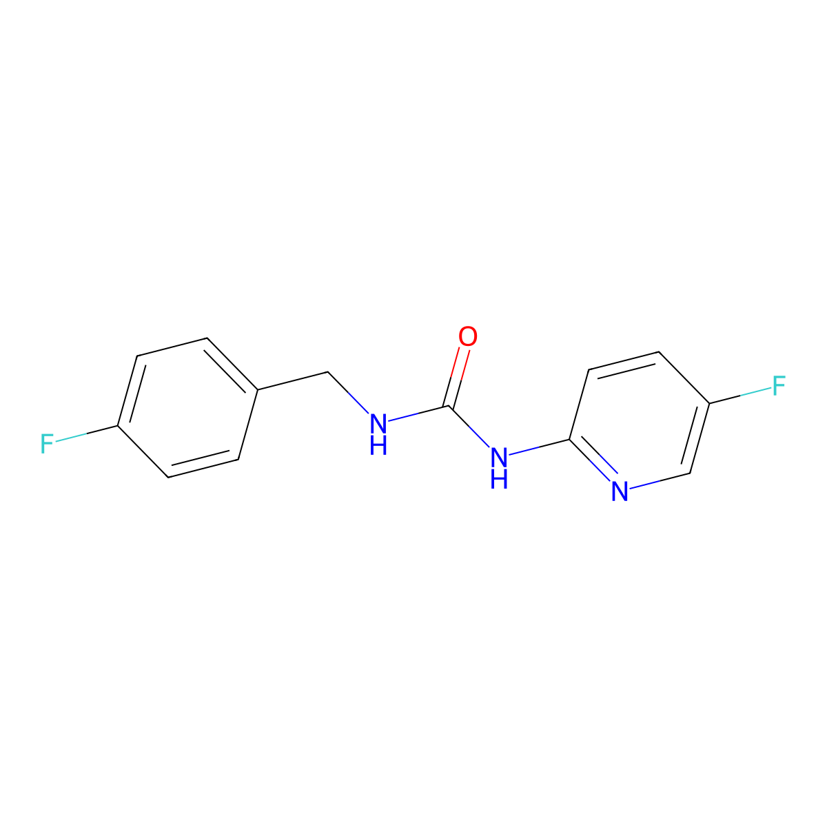 3-[(4-Fluorophenyl)methyl]-1-(5-fluoropyridin-2-yl)urea molecular structure, CAS 2327206-53-9