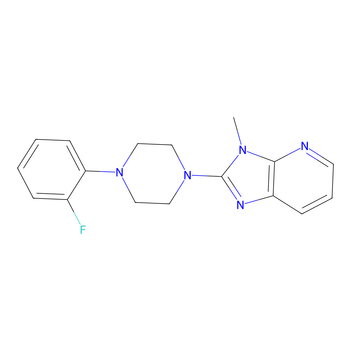 1-(2-fluorophenyl)-4-{3-methyl-3H-imidazo[4,5-b]pyridin-2-yl}piperazine molecular structure, CAS 2327210-45-5