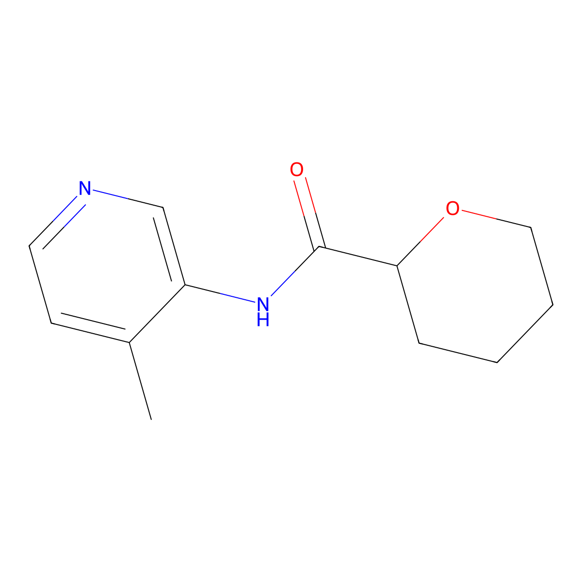 N-(4-Methylpyridin-3-yl)oxane-2-carboxamide molecular structure, CAS 2327211-81-2