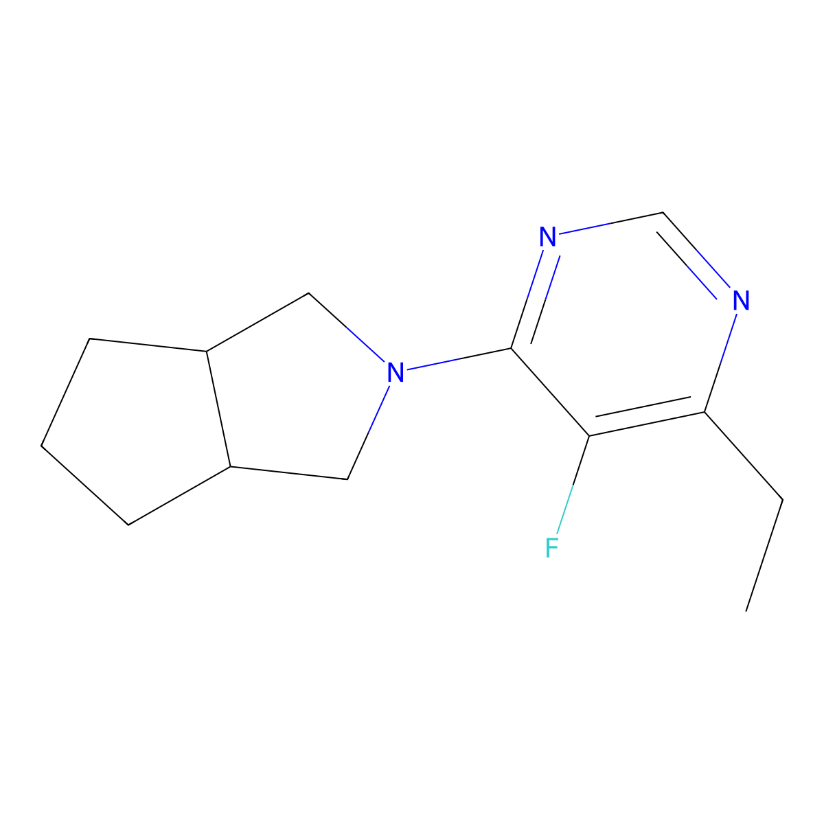 4-Ethyl-5-fluoro-6-{octahydrocyclopenta[c]pyrrol-2-yl}pyrimidine molecular structure, CAS 2327211-86-7
