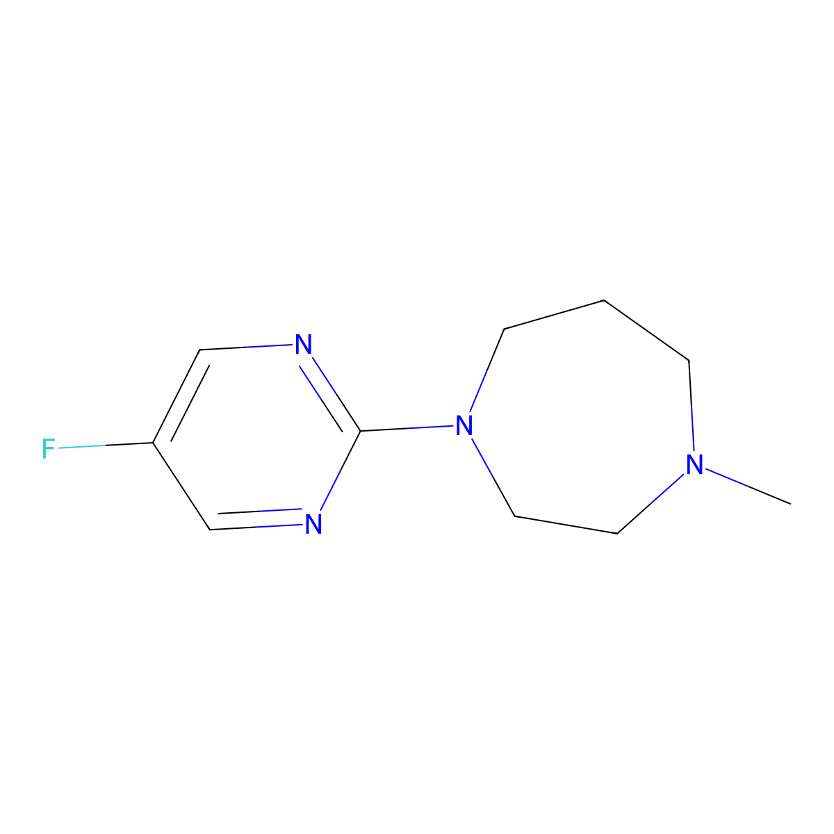 1-(5-Fluoropyrimidin-2-yl)-4-methyl-1,4-diazepane molecular structure, CAS 2327212-35-9