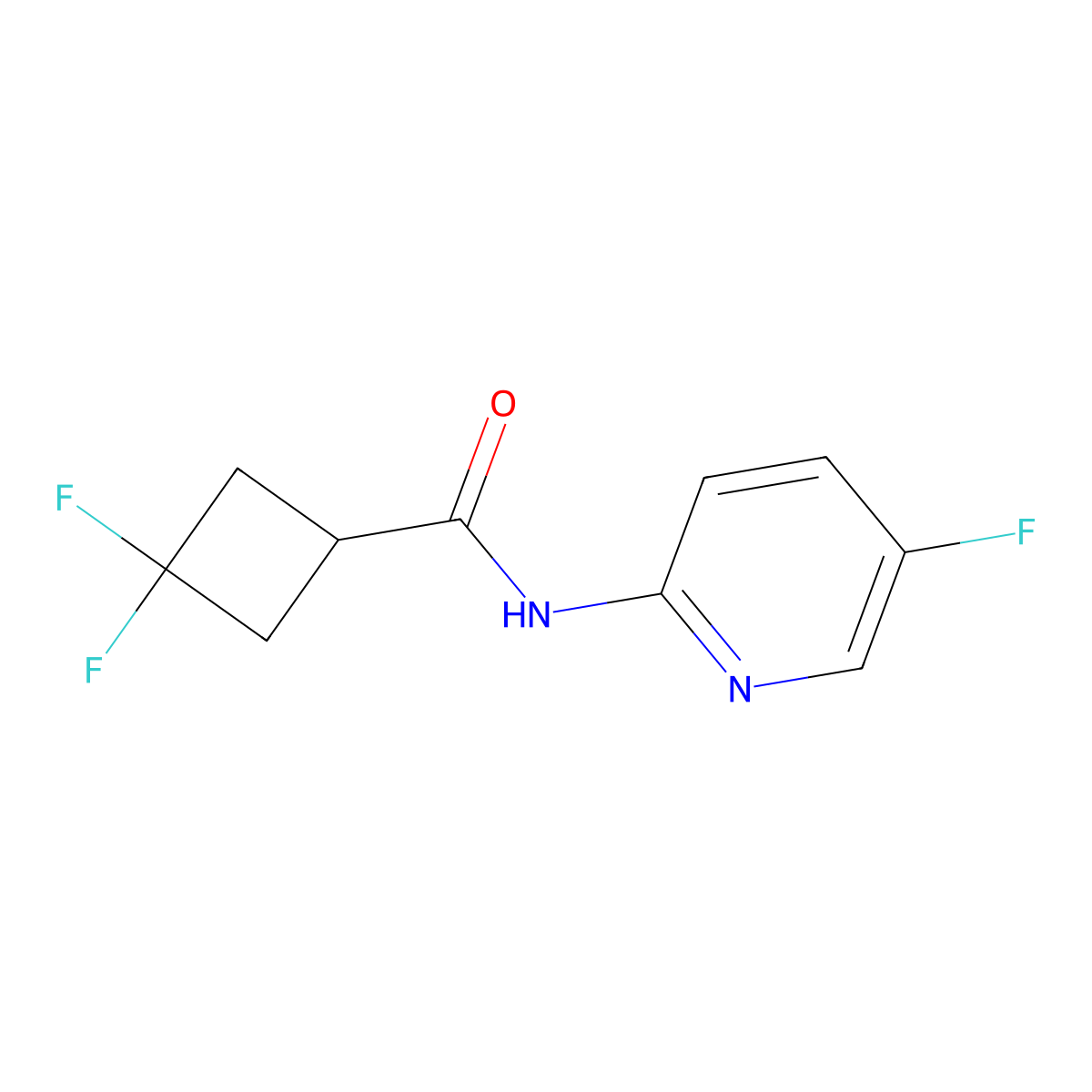3,3-difluoro-N-(5-fluoropyridin-2-yl)cyclobutane-1-carboxamide molecular structure, CAS 2327213-00-1