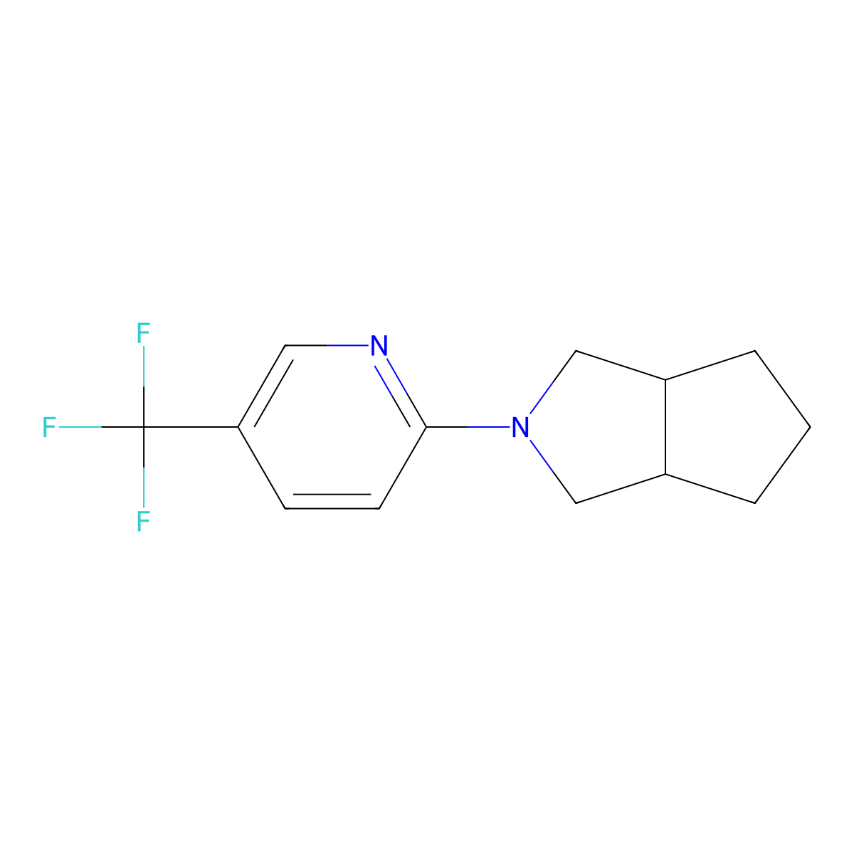 2-{Octahydrocyclopenta[c]pyrrol-2-yl}-5-(trifluoromethyl)pyridine molecular structure, CAS 2327215-35-8