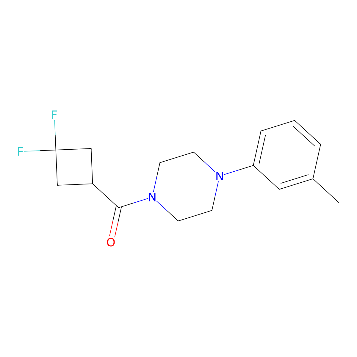 1-(3,3-Difluorocyclobutanecarbonyl)-4-(3-methylphenyl)piperazine molecular structure, CAS 2327215-51-8
