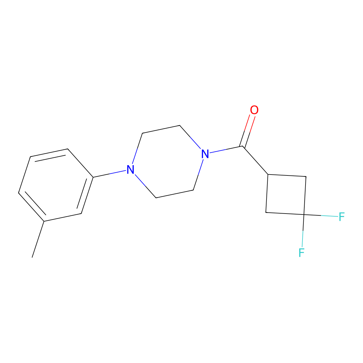 1-(3,3-Difluorocyclobutanecarbonyl)-4-(3-methylphenyl)piperazine molecular structure, CAS 2327215-51-8