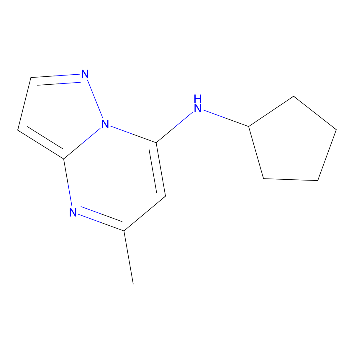 N-Cyclopentyl-5-methylpyrazolo[1,5-a]pyrimidin-7-amine molecular structure, CAS 2327217-19-4
