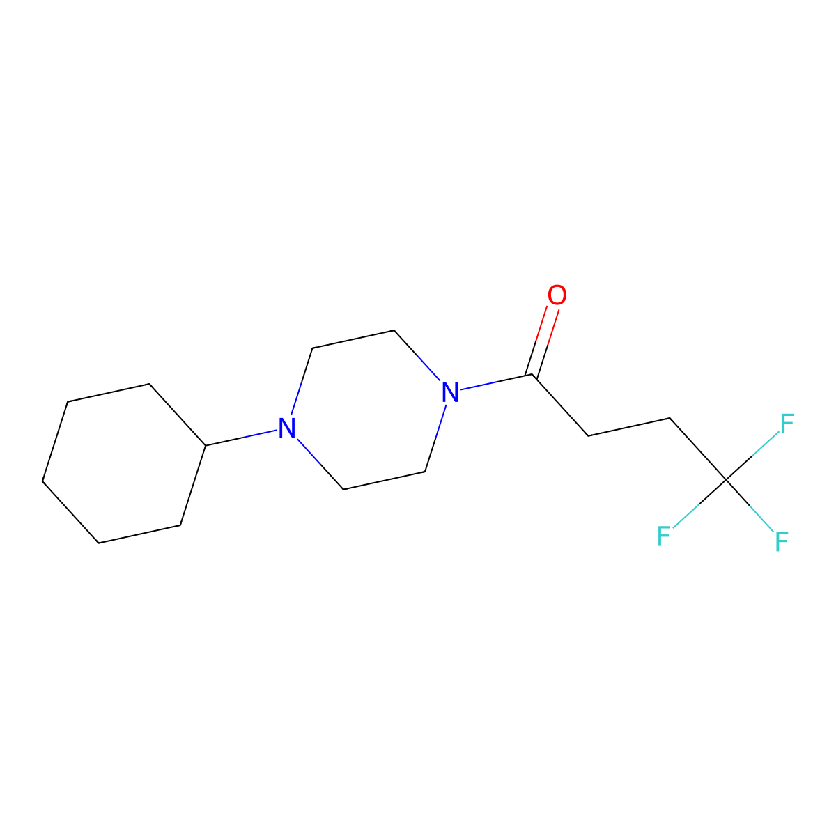 1-(4-Cyclohexylpiperazin-1-yl)-4,4,4-trifluorobutan-1-one molecular structure, CAS 2327217-46-7