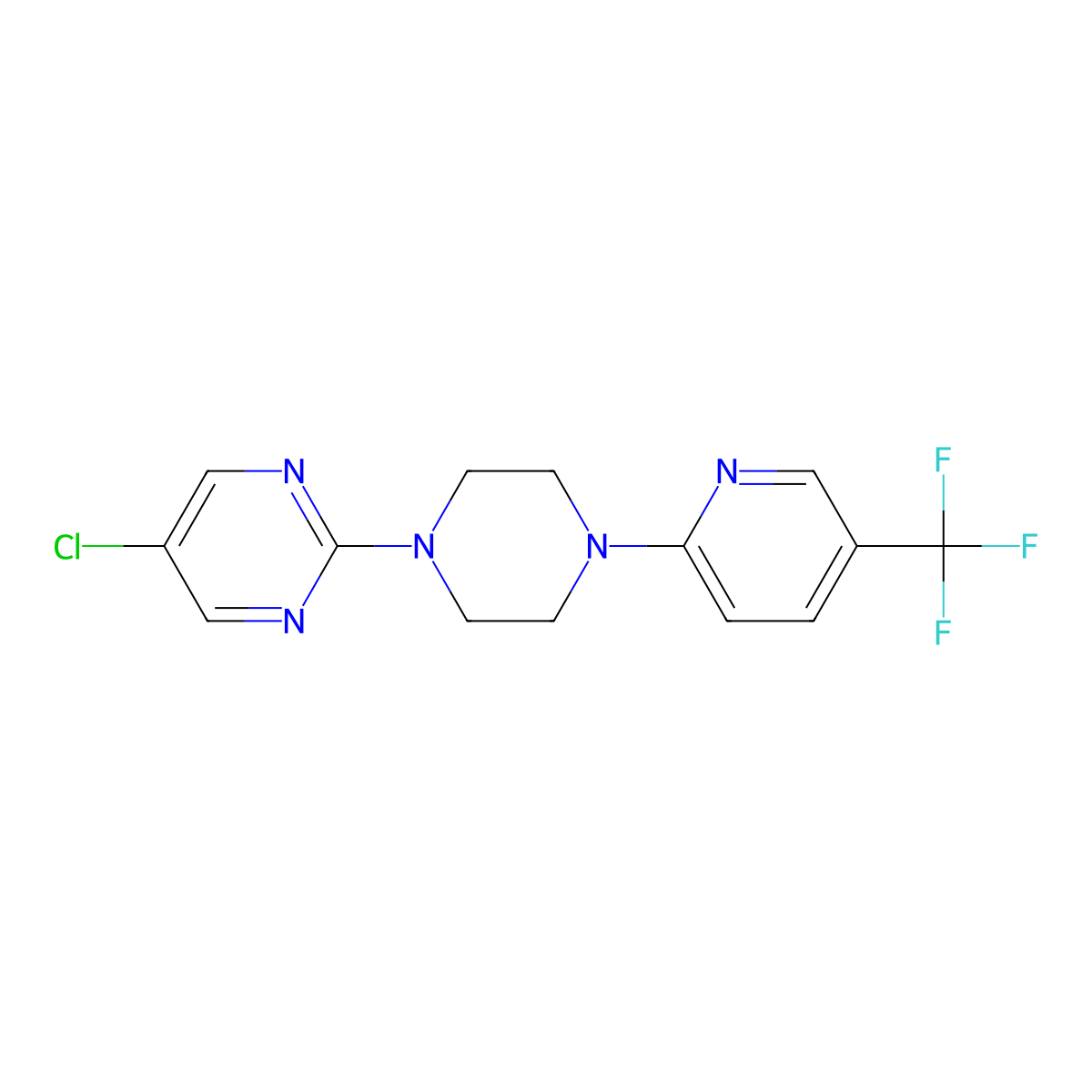 5-Chloro-2-{4-[5-(trifluoromethyl)pyridin-2-yl]piperazin-1-yl}pyrimidine molecular structure, CAS 2327218-05-1