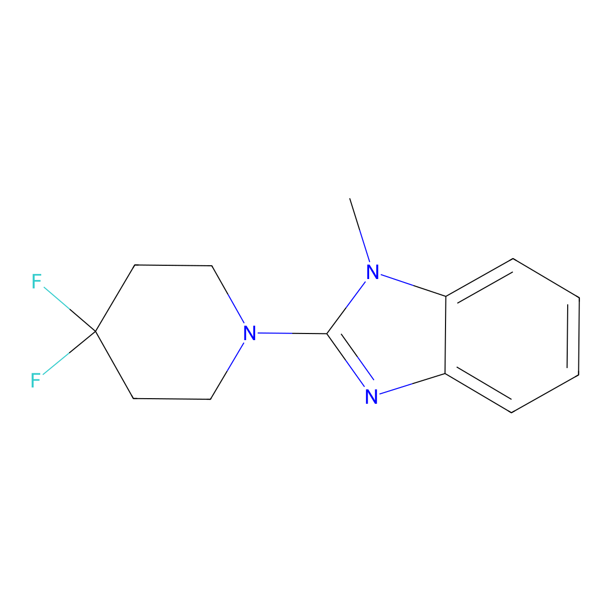 2-(4,4-difluoropiperidin-1-yl)-1-methyl-1H-1,3-benzodiazole molecular structure, CAS 2327222-97-7