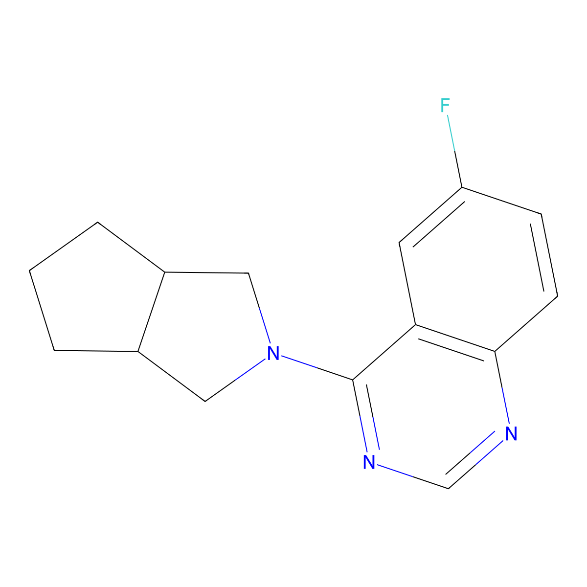 6-Fluoro-4-{octahydrocyclopenta[c]pyrrol-2-yl}quinazoline molecular structure, CAS 2327223-01-6