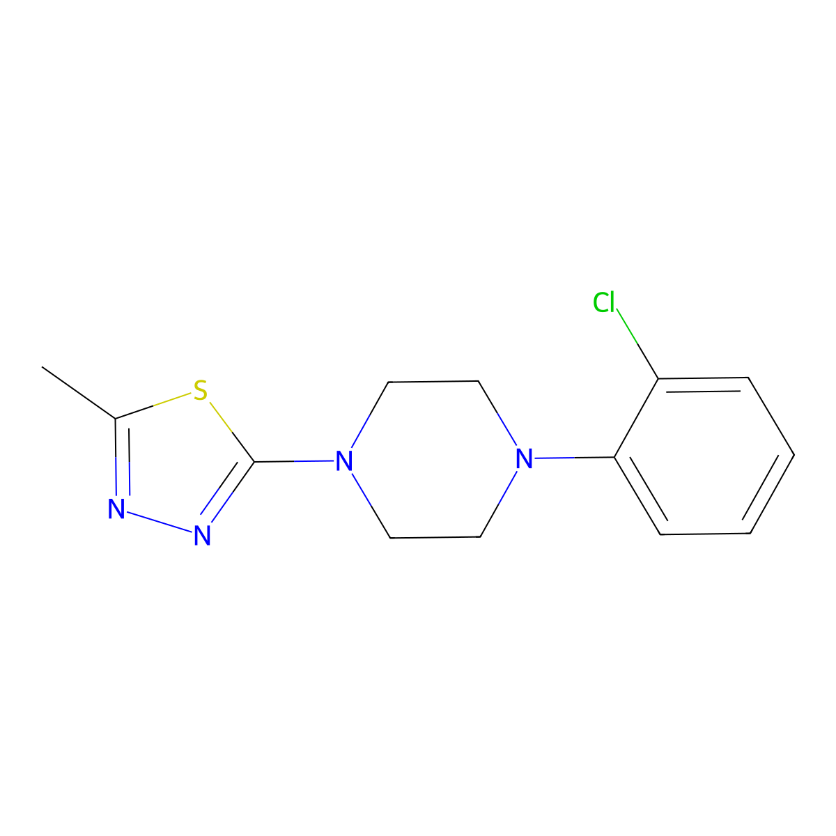1-(2-Chlorophenyl)-4-(5-methyl-1,3,4-thiadiazol-2-yl)piperazine molecular structure, CAS 2327223-86-7