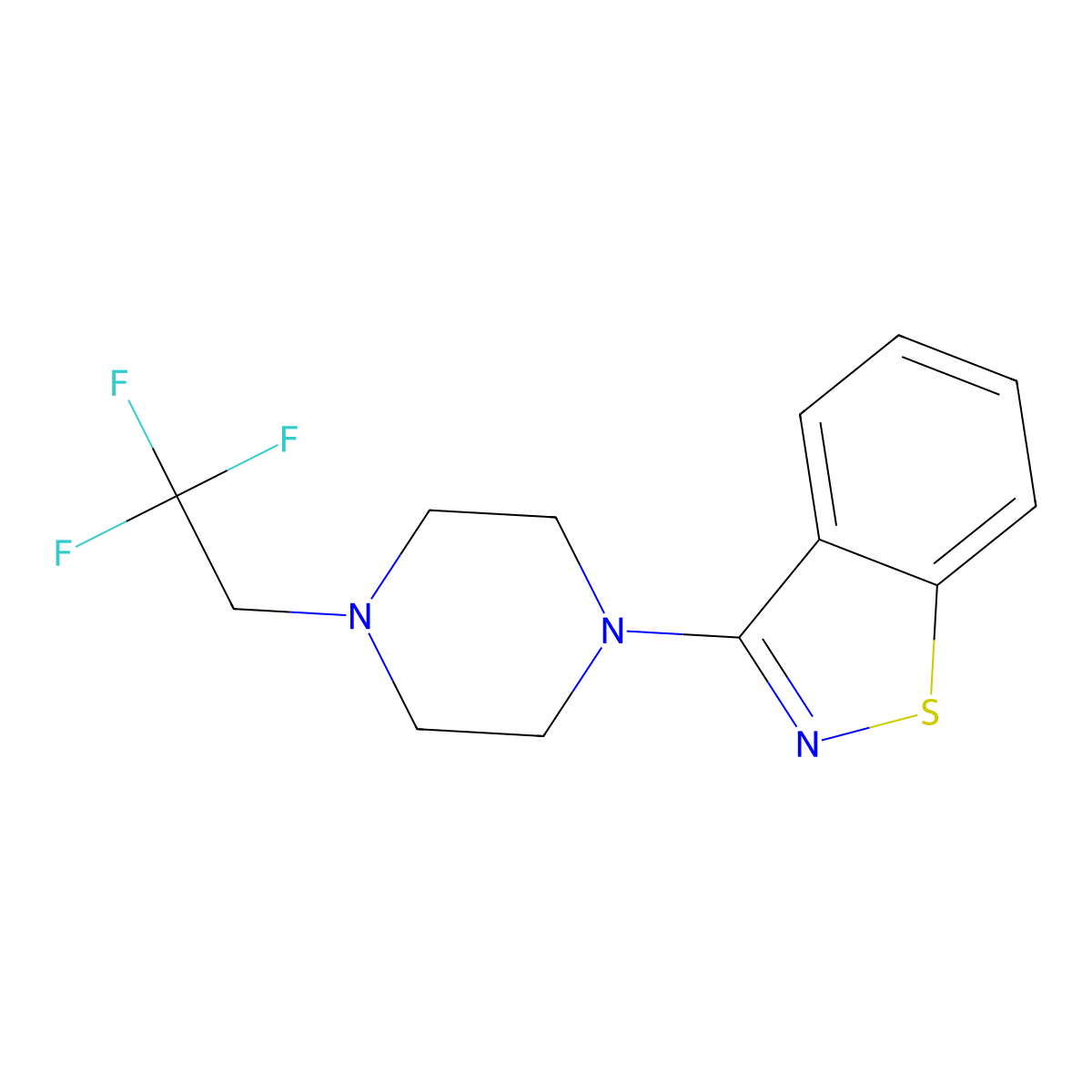 3-[4-(2,2,2-Trifluoroethyl)piperazin-1-yl]-1,2-benzothiazole molecular structure, CAS 2327224-15-5