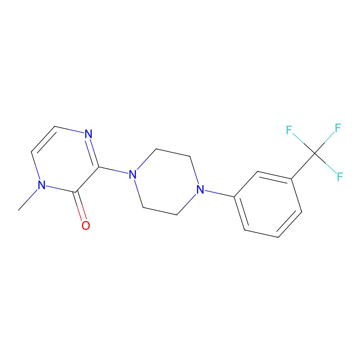 1-Methyl-3-{4-[3-(trifluoromethyl)phenyl]piperazin-1-yl}-1,2-dihydropyrazin-2-one molecular structure, CAS 2327226-07-1