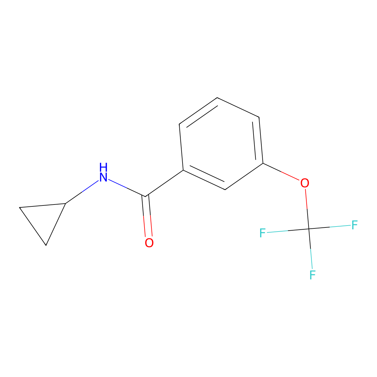 N-cyclopropyl-3-(trifluoromethoxy)benzamide molecular structure, CAS 2327228-49-7