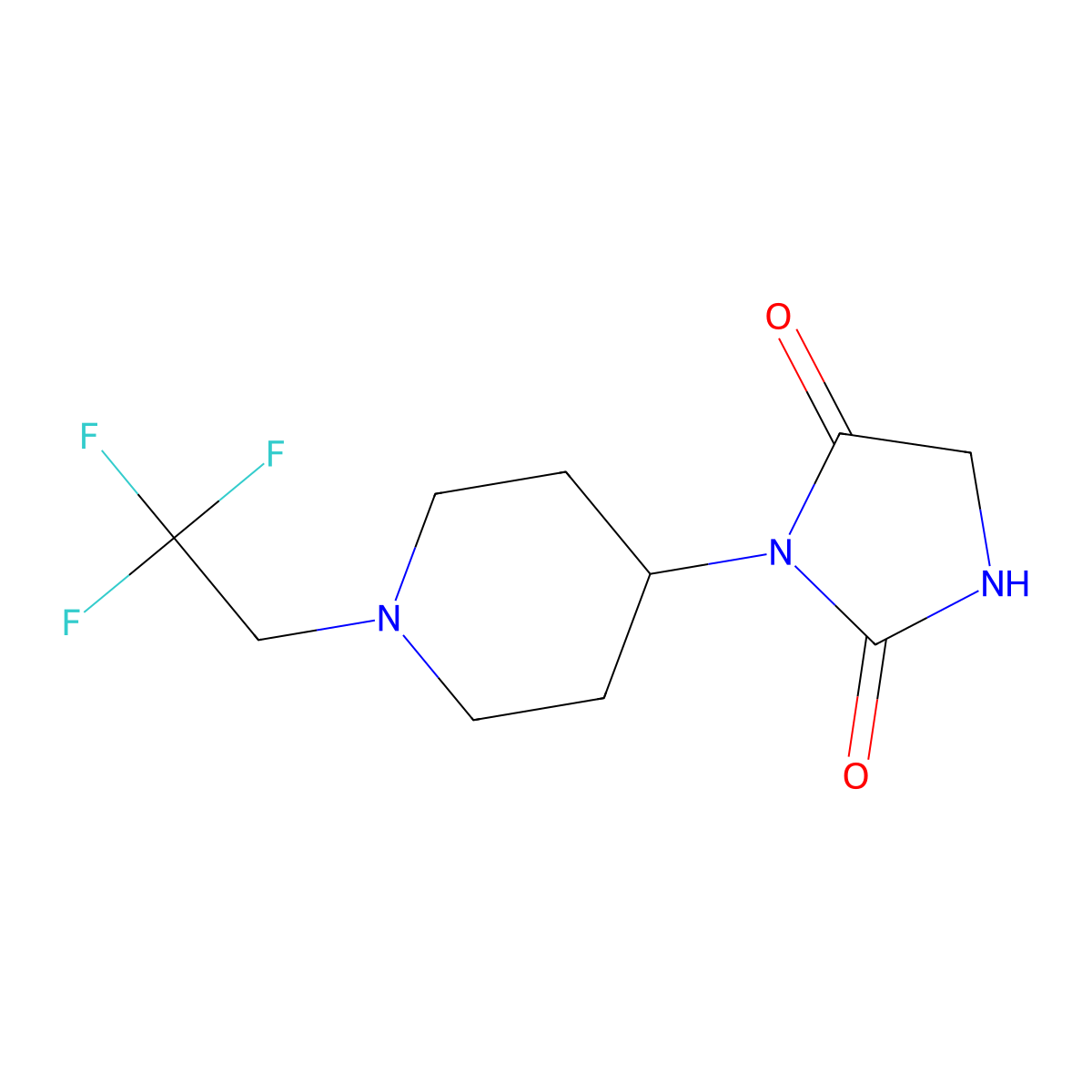 3-[1-(2,2,2-Trifluoroethyl)piperidin-4-yl]imidazolidine-2,4-dione molecular structure, CAS 2327229-31-0