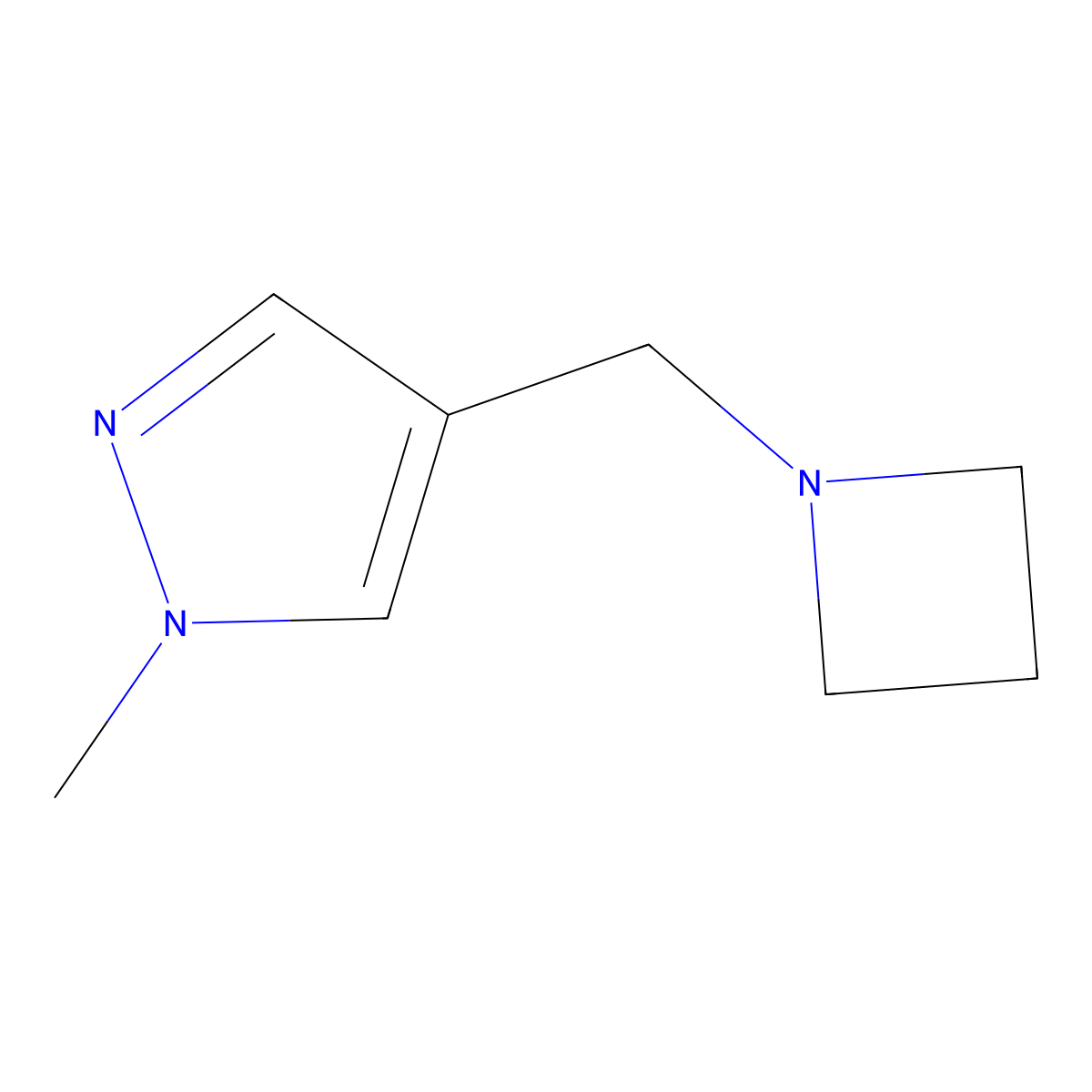 4-(1-Azetidinylmethyl)-1-methyl-1H-pyrazole molecular structure, CAS 2327231-20-7