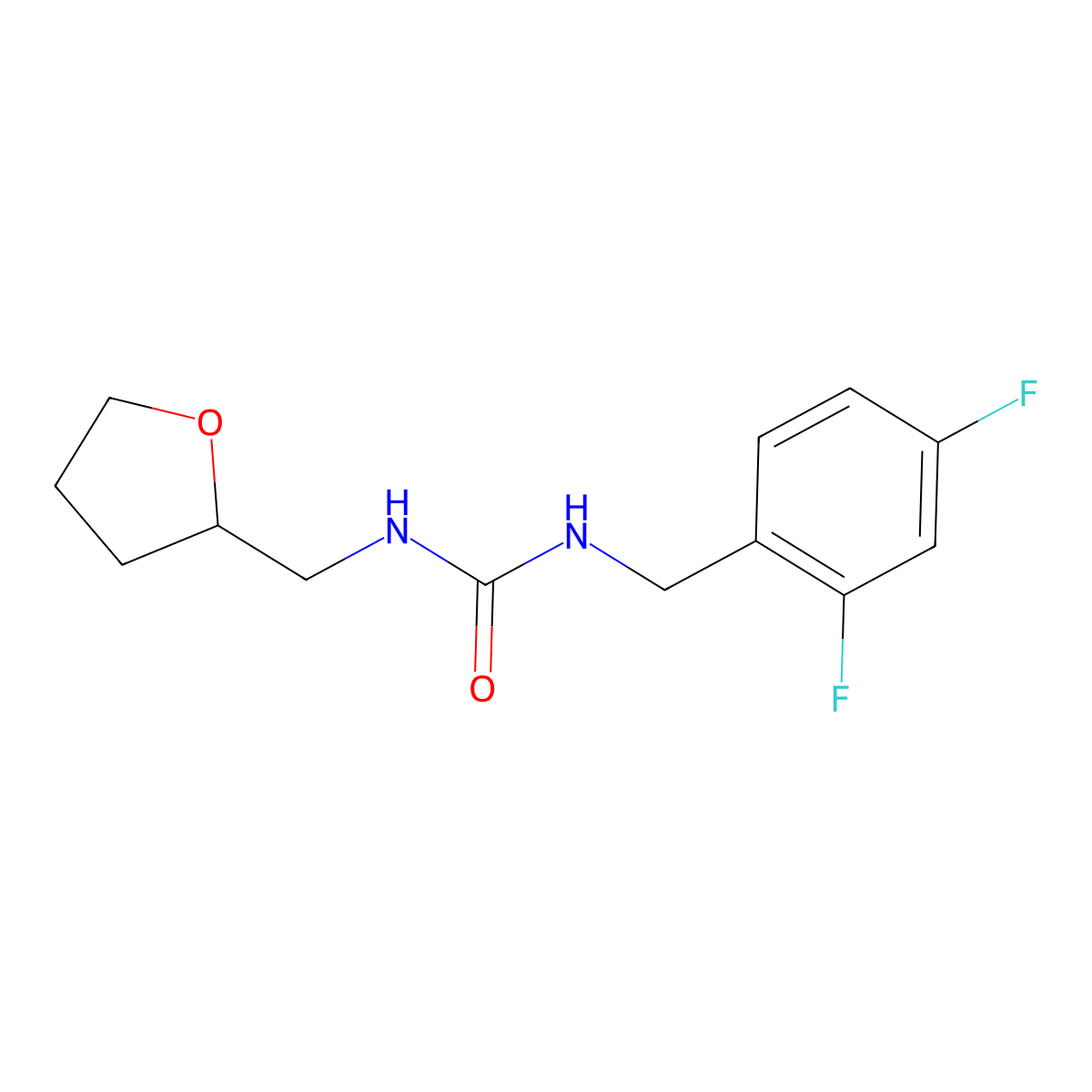 1-[(2,4-Difluorophenyl)methyl]-3-[(oxolan-2-yl)methyl]urea molecular structure, CAS 2327233-73-6