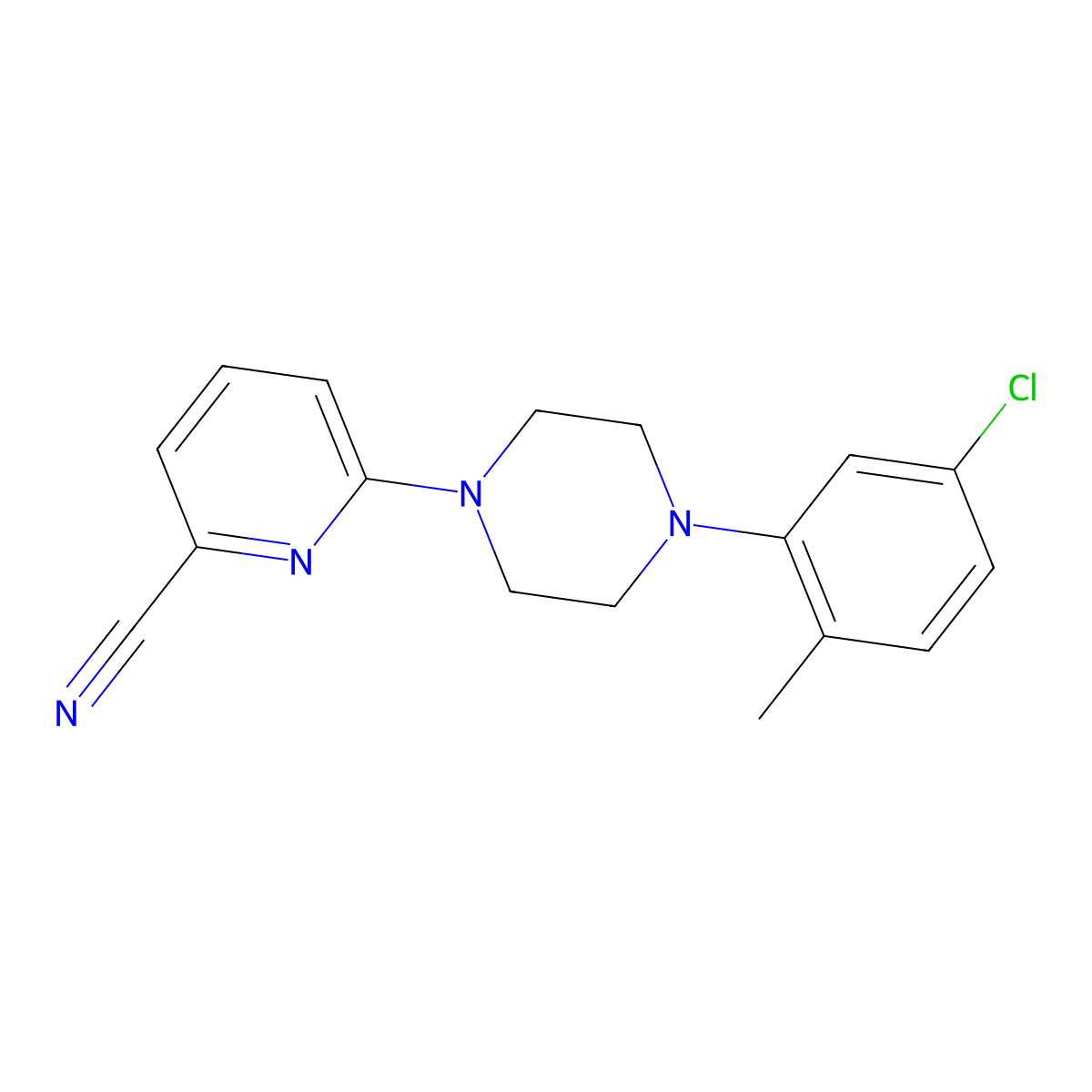 6-[4-(5-Chloro-2-methylphenyl)piperazin-1-yl]pyridine-2-carbonitrile molecular structure, CAS 2327236-16-6