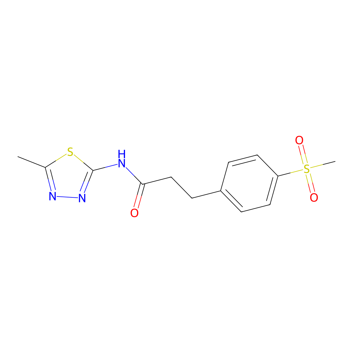 3-(4-methanesulfonylphenyl)-N-(5-methyl-1,3,4-thiadiazol-2-yl)propanamide molecular structure, CAS 2327236-20-2