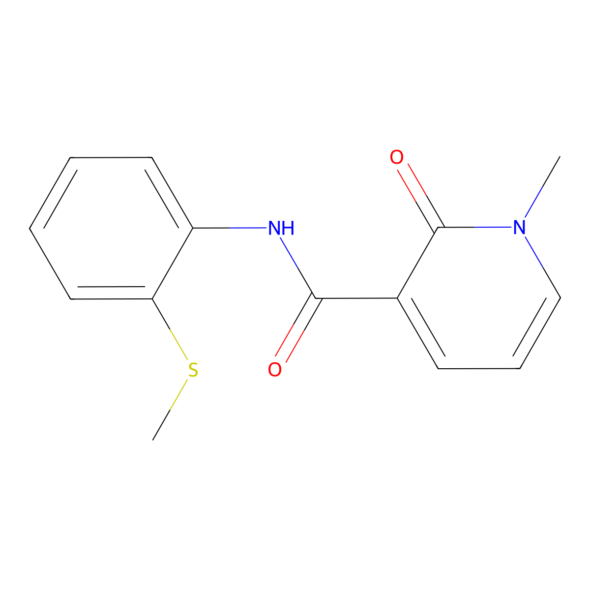 1-methyl-N-[2-(methylsulfanyl)phenyl]-2-oxo-1,2-dihydropyridine-3-carboxamide molecular structure, CAS 2327238-69-5