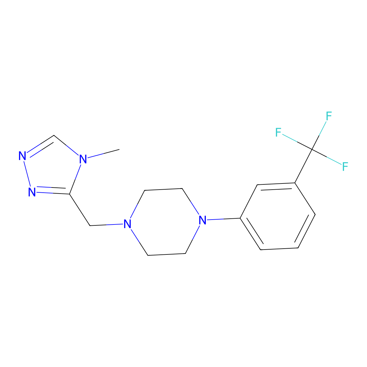 1-[(4-methyl-4H-1,2,4-triazol-3-yl)methyl]-4-[3-(trifluoromethyl)phenyl]piperazine molecular structure, CAS 2327245-19-0