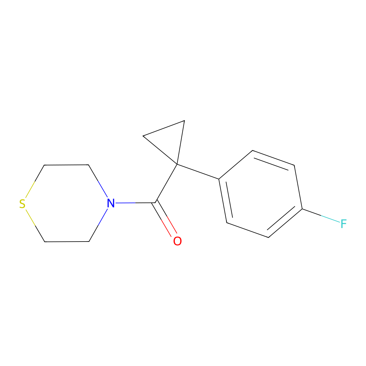 4-[1-(4-Fluorophenyl)cyclopropanecarbonyl]thiomorpholine molecular structure, CAS 2327246-18-2