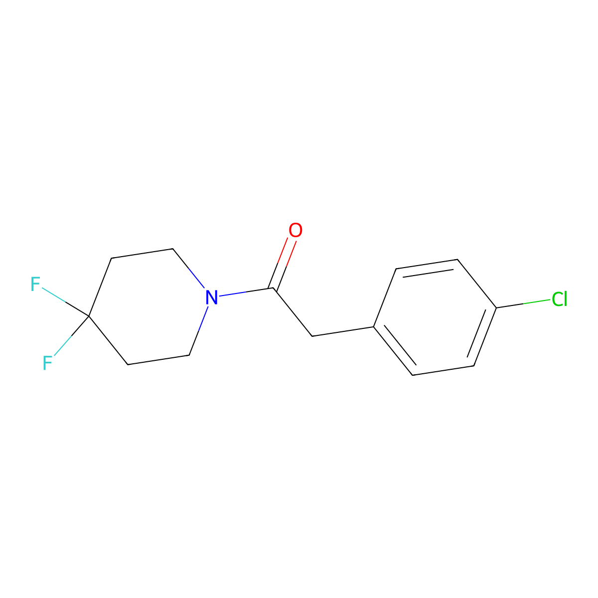2-(4-Chlorophenyl)-1-(4,4-difluoropiperidin-1-yl)ethan-1-one molecular structure, CAS 2327246-27-3