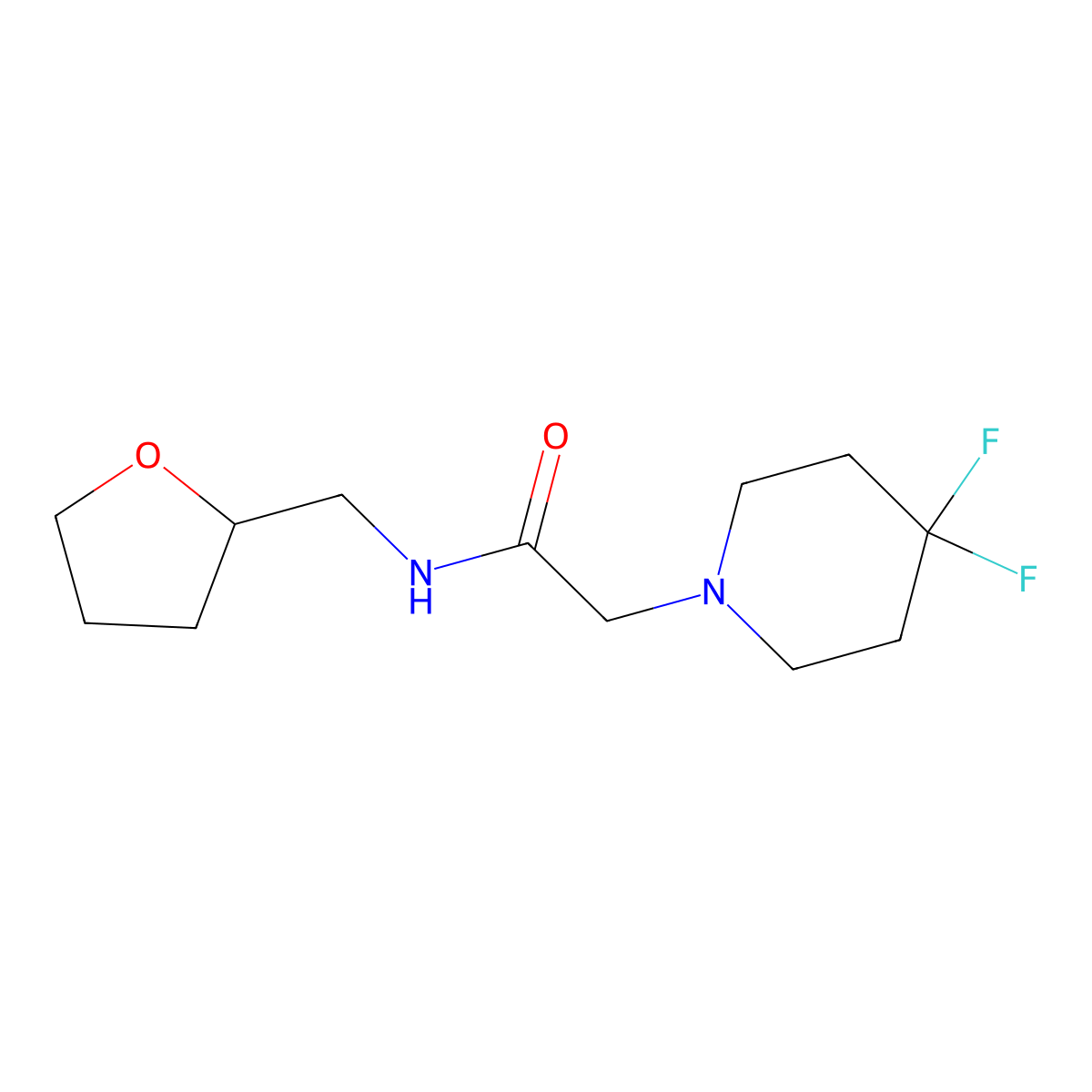 2-(4,4-difluoropiperidin-1-yl)-N-[(oxolan-2-yl)methyl]acetamide molecular structure, CAS 2327252-39-9