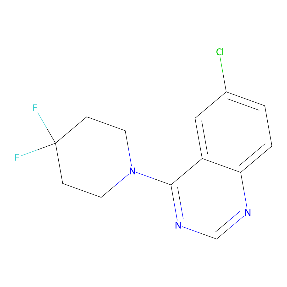 6-Chloro-4-(4,4-difluoropiperidin-1-yl)quinazoline molecular structure, CAS 2327253-48-3