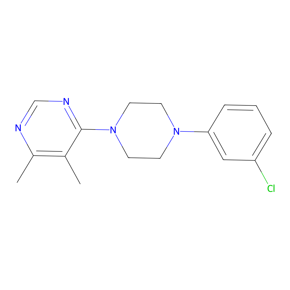 4-[4-(3-Chlorophenyl)piperazin-1-yl]-5,6-dimethylpyrimidine molecular structure, CAS 2327254-84-0